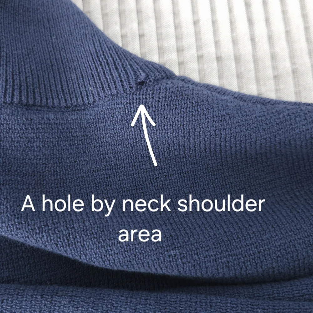 Frank‎ And Oak Navy Quarter Zip Sweater Large 100% Mercerized Cotton Minimal